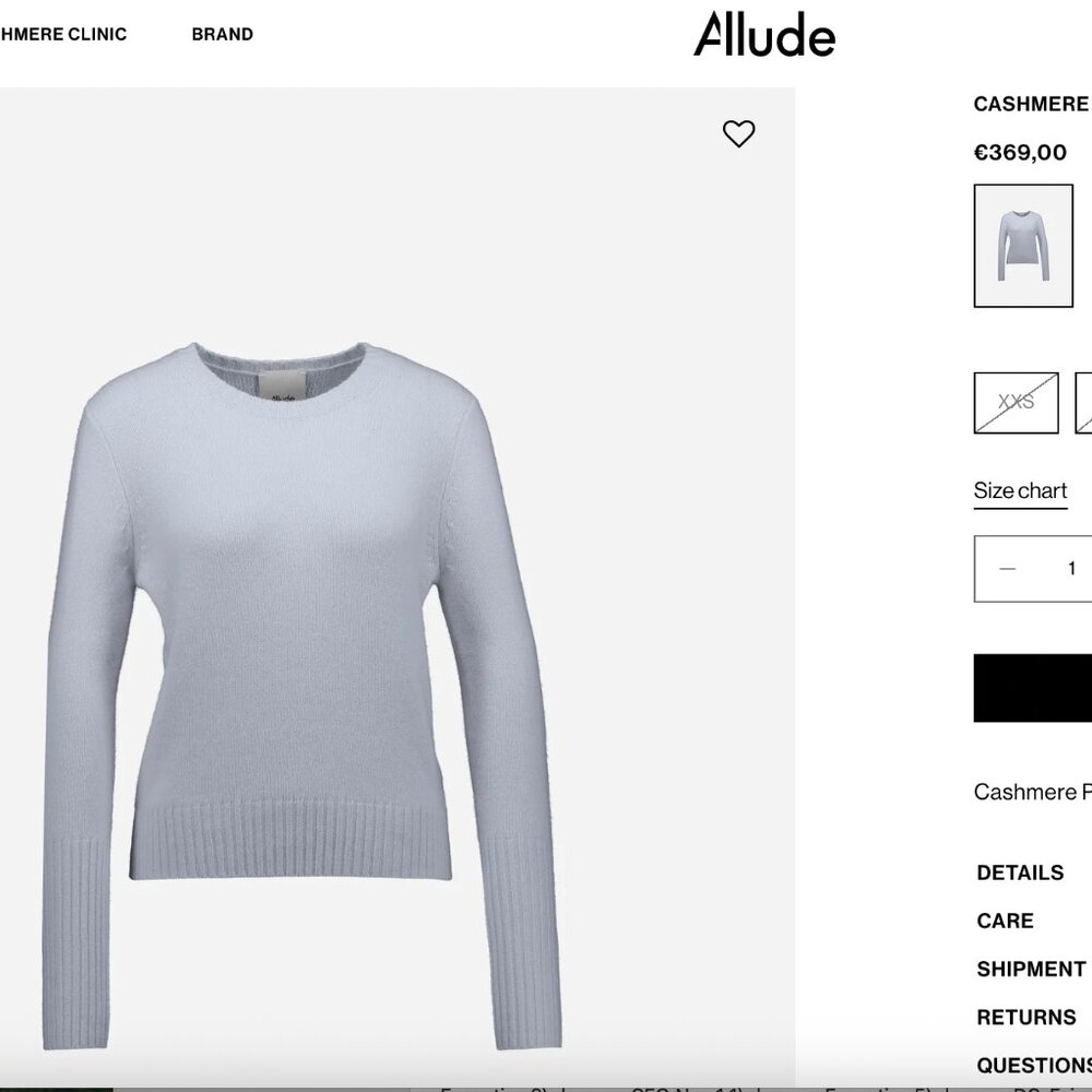 Allude 100% Cashmere Sweater Light Blue